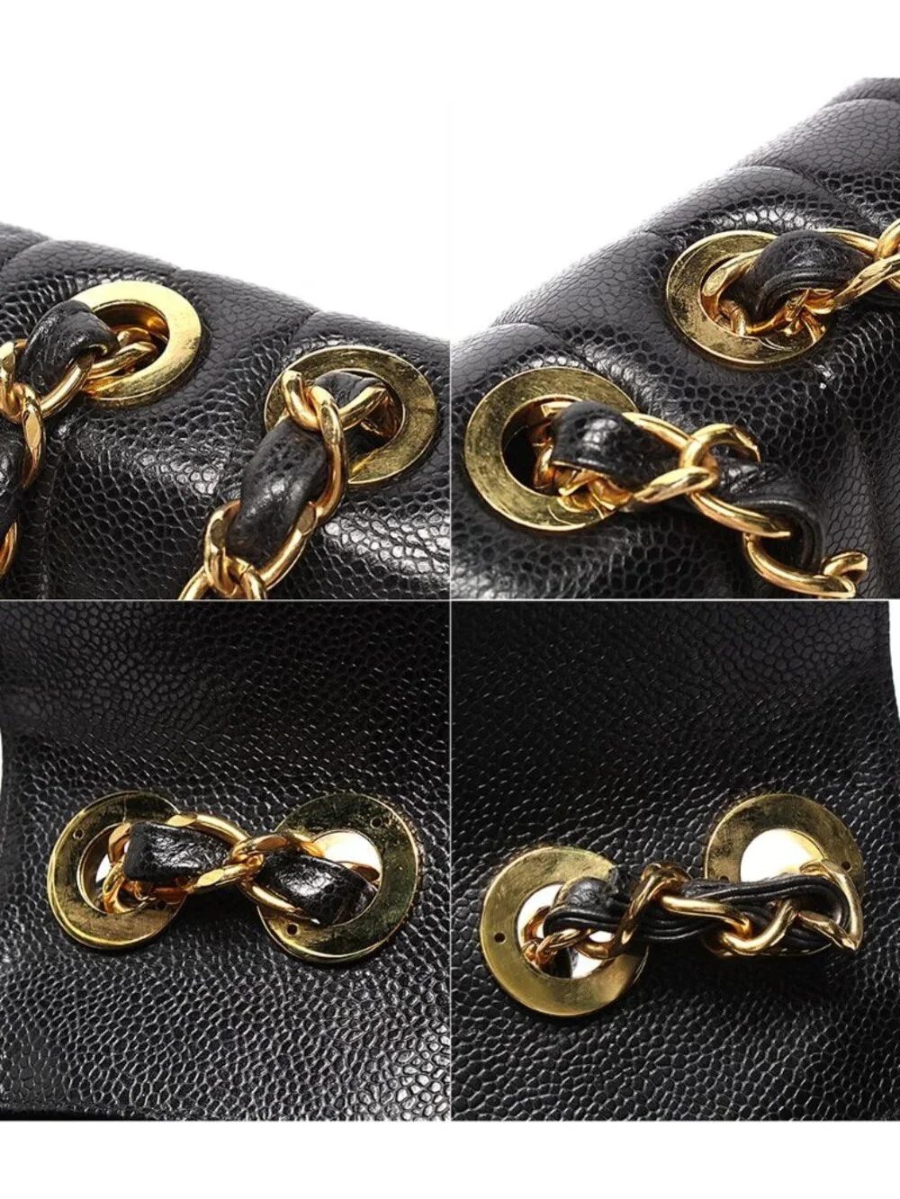 Chanel Chain Shoulder Bag Mademoiselle Classic Gold Double Single Flap Caviar